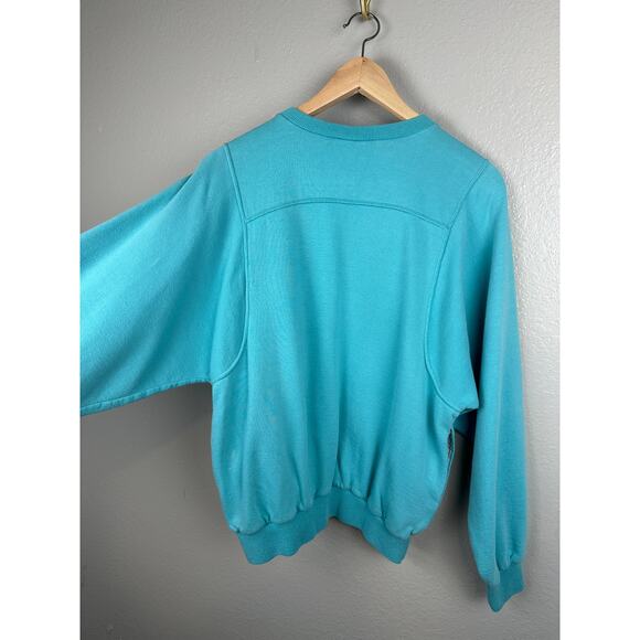 Vintage 80s Adidas Crewneck Sweatshirt Trefoil Logo Jumper Pullover Pockets - Picture 10 of 16